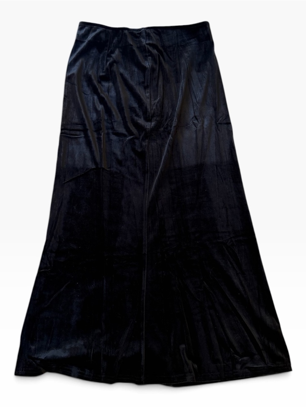 Black Satin-like Midi Skirt